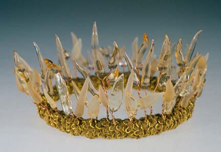 "coronet" glass crown / tiara - glass, copper, fabric - by artist vivienne bell